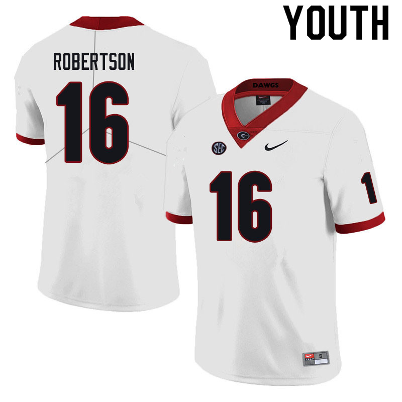 Youth #16 Demetris Robertson Georgia Bulldogs College Football Jerseys Sale-Black